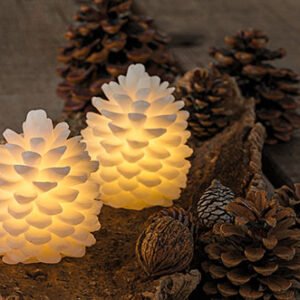 Denneappel met licht