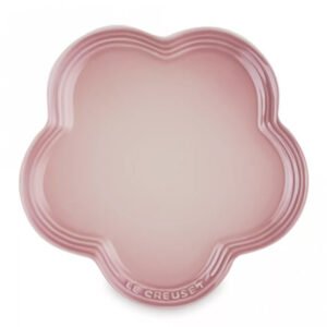 BORD AARDEWERK ROZE BLOEM 23 CM