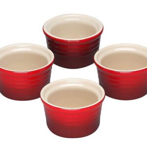 RAMEKIN AARDEWERK 8 CM/12ML. - SET/4 : ROOD