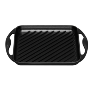 GRILLPLAAT GIETIJZER Vierkant 24 CM : ZWART