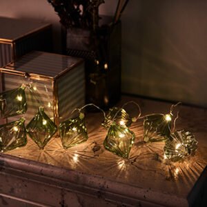 Slinger kone met  8 lichtjes - groen