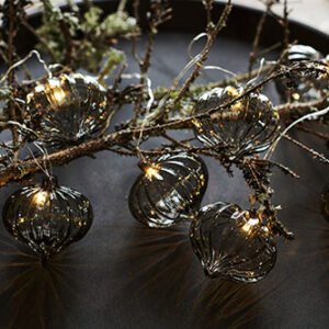 Slinger druppel met  8 lichtjes - bruin