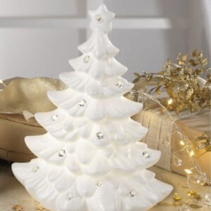 Kerstboom porselein met ledverlichting H 25CM