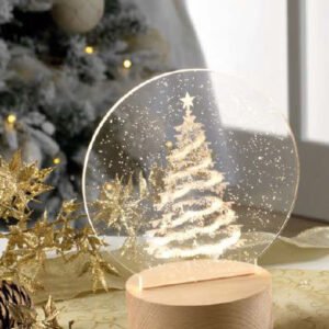 Kerst tafereel op plexi met ledverlichting