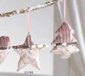 hangende stoffen kerstfiguren - roze