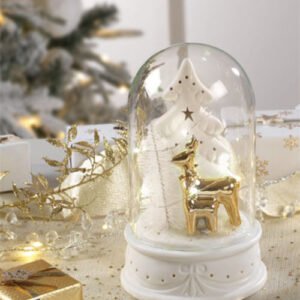 Kerst tafereel onder glas met leds