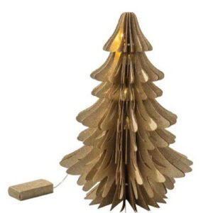 Glitter kerstboom goud met leds