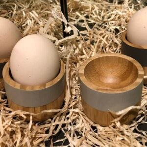 Eierdopje hout set van 2 st
