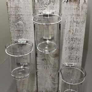 Houten pallet met 3 vazen