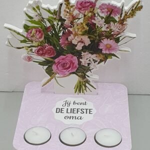 Theelichthouder "liefste oma"