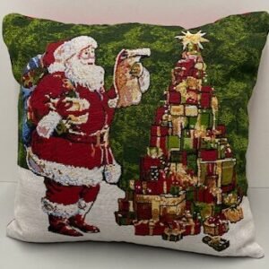 Kussen "Kerst" - Kerstman met boom