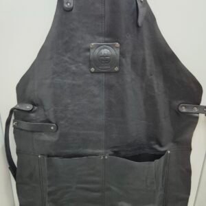 Schort leder zwart