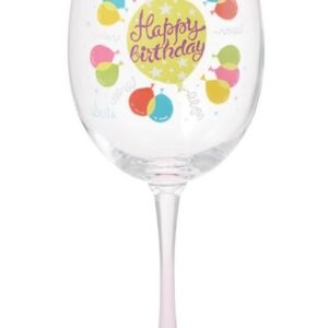 Wijnglas "Happy birthday"