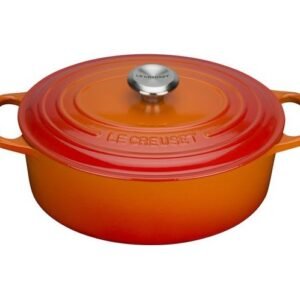 BRAAD-/STOOFPOT GIETIJZER ROND 30CM - Oranje