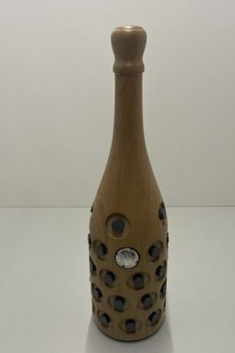 Houten fles voor champagne-, biercapsules